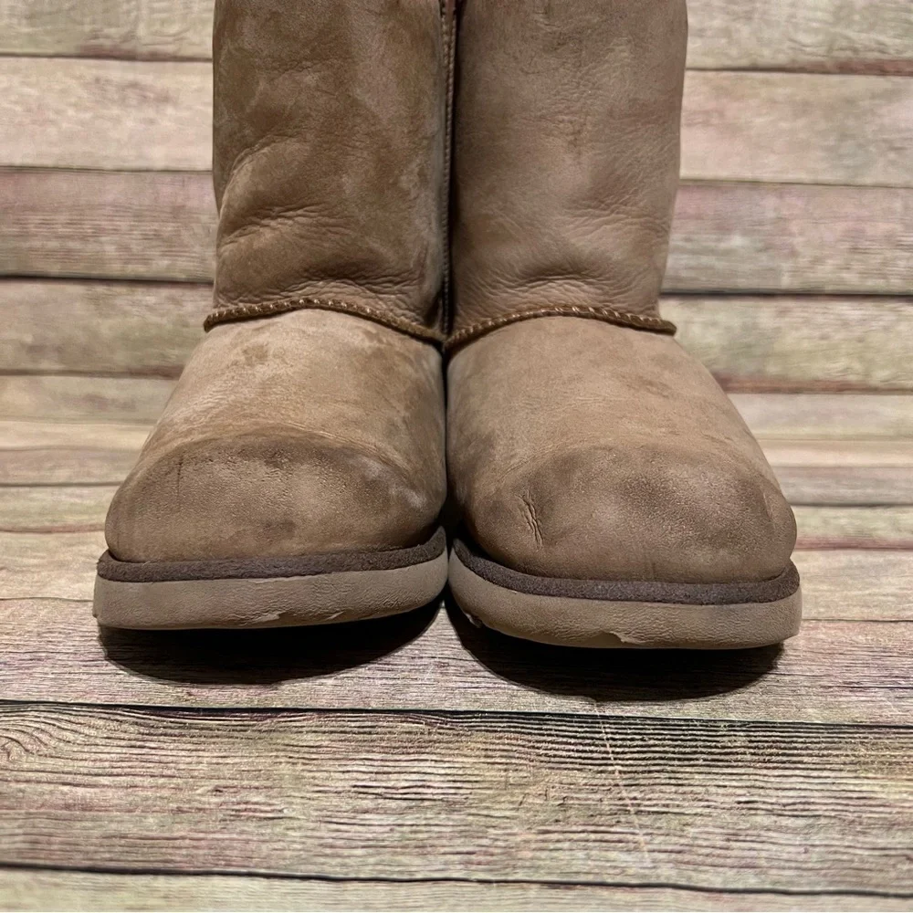Ugg Brown Leather Short Classic Winter Boots